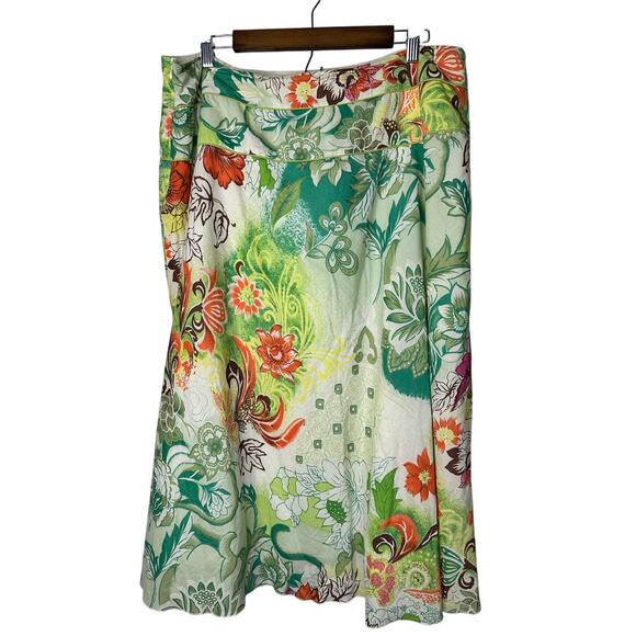 Rare vtg 90s April Cornell cotton lined floral side zip maxi skirt XL 36”x31” - Picture 5 of 7